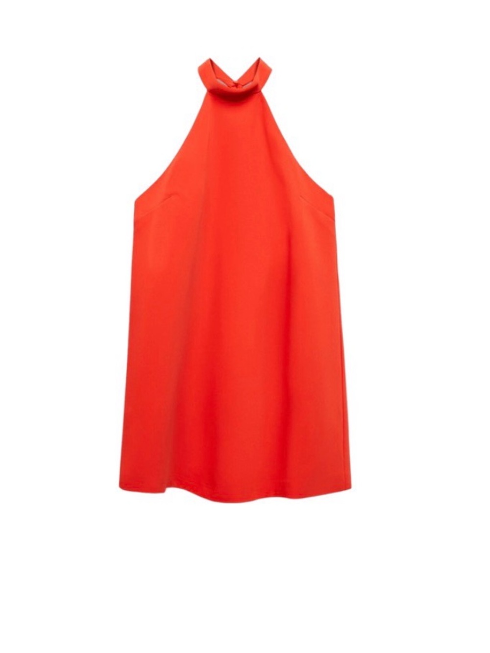 Mango Halter-Neck Open-back Dress - Red